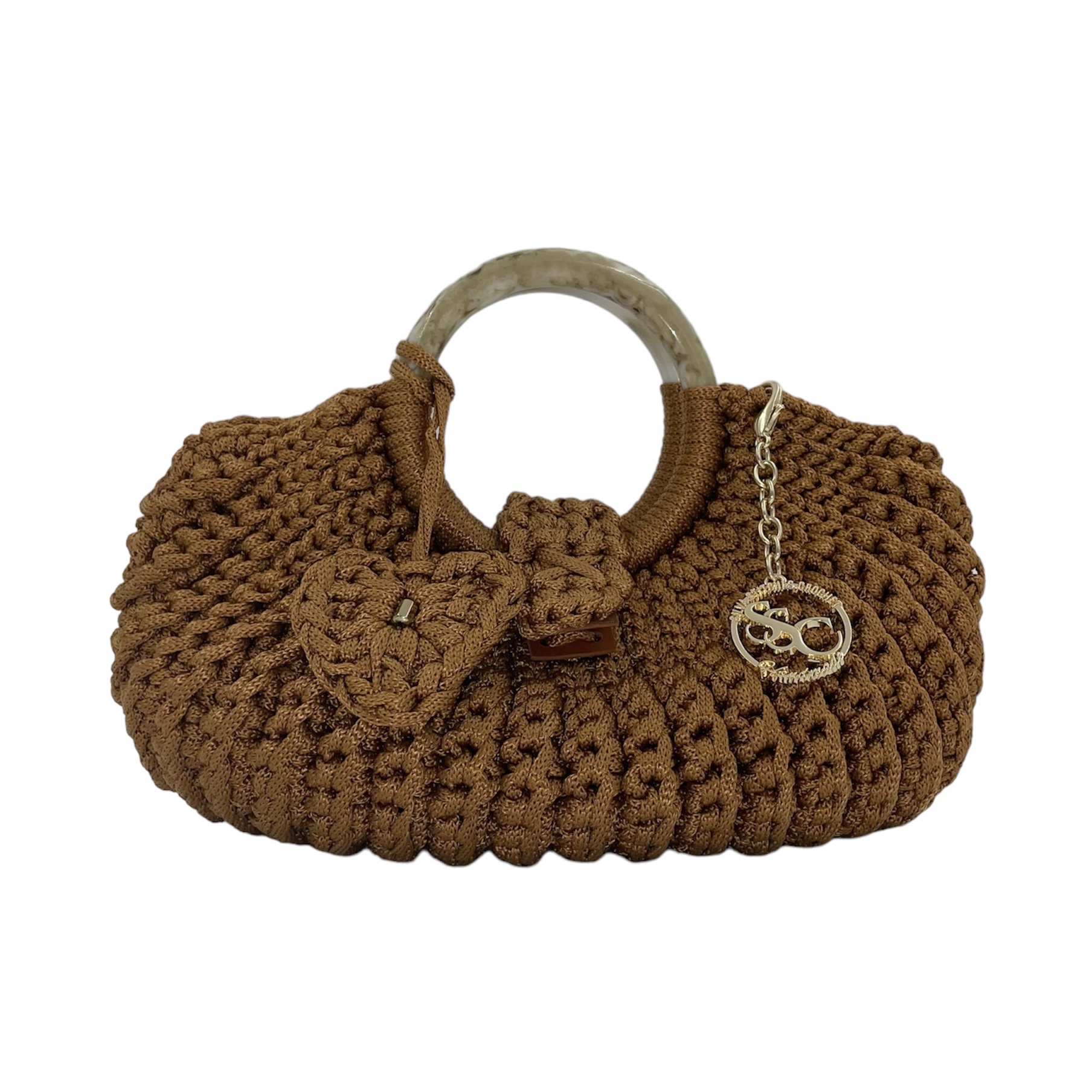 Silva Stitches Crochet Shell Bag with Acrylic Handle - SILVA STITCHES ...