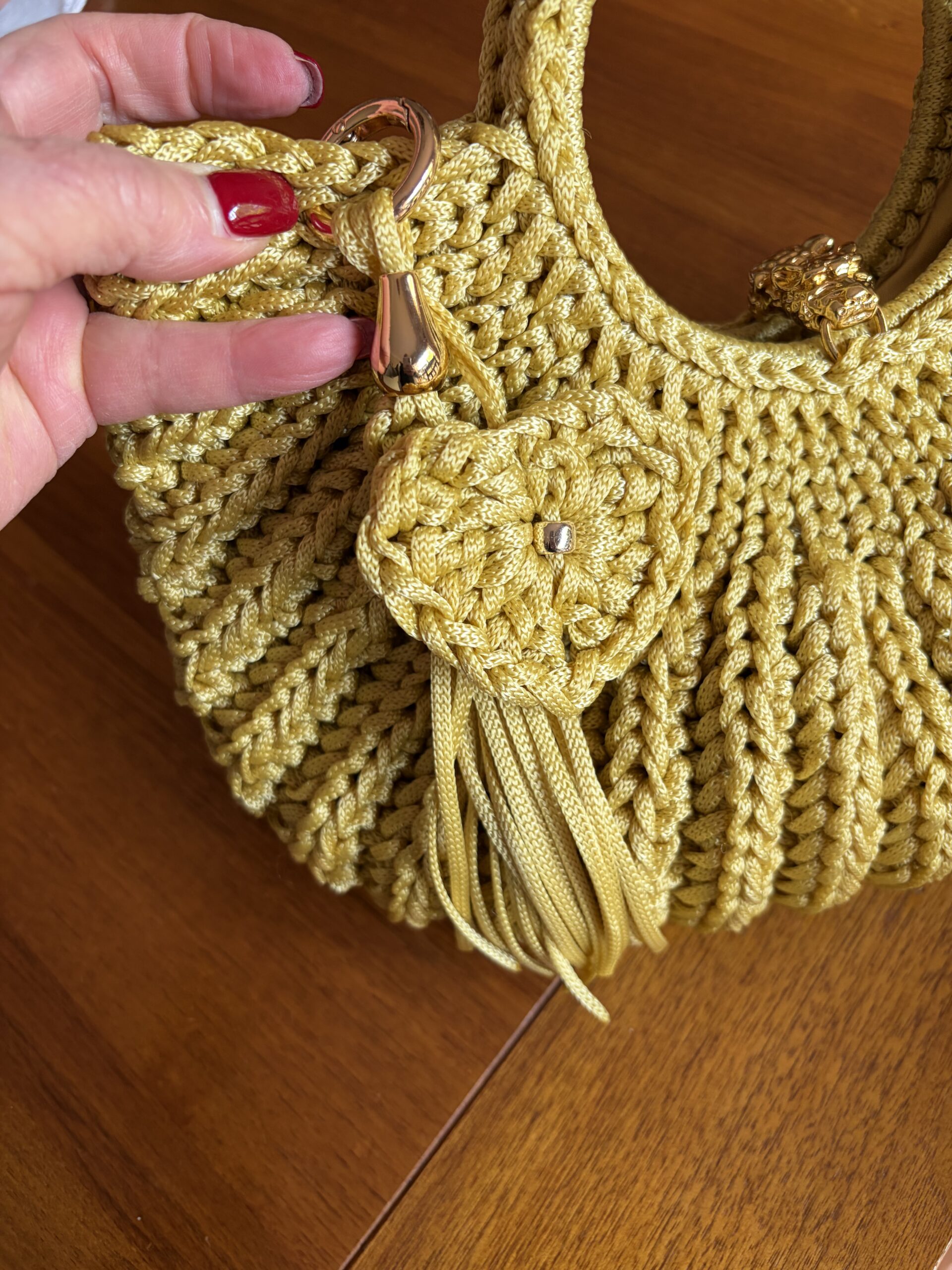 Silva Stitches Crochet Shell Bag Almond - Image 6