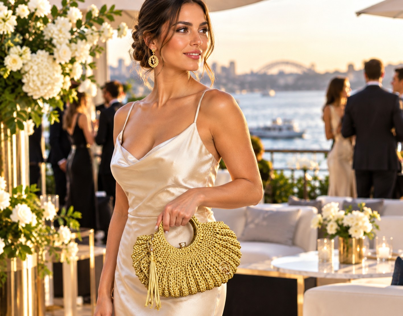 Silva Stitches Crochet Shell Bag Almond