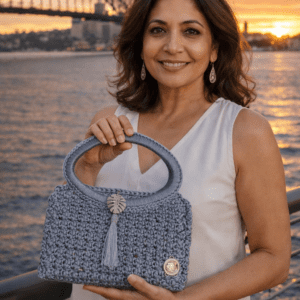 Claudia Collection Baguette Bag Aluminium