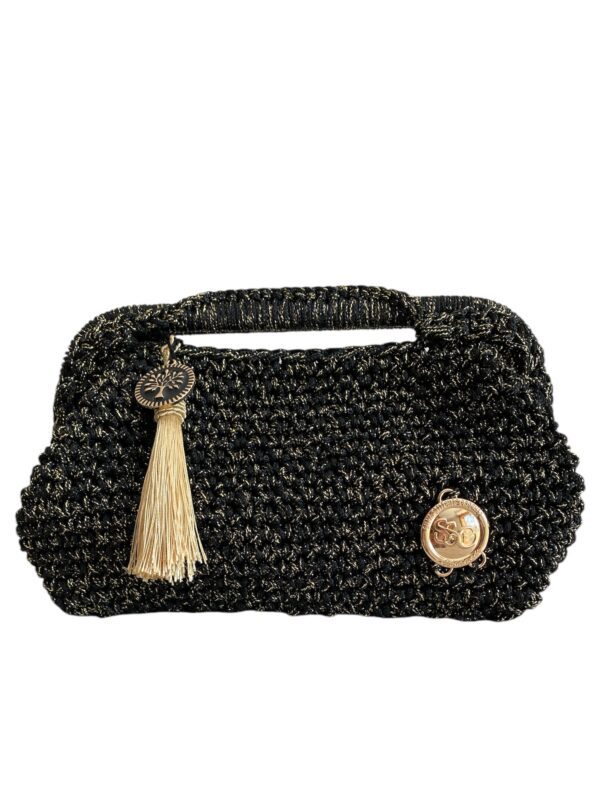 Black with Gold Selena Clutch