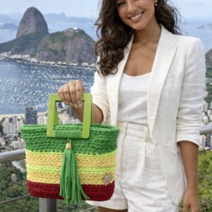 Vibrant Crochet Basket Bag