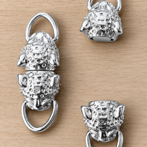 Tiger Head Magnetic Clasp Silver
